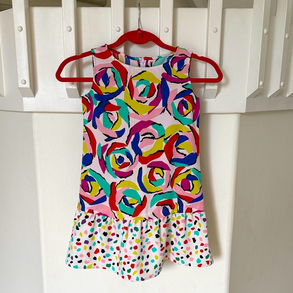 Moschino Colorful Sleeveless Dress with Abstract Pattern